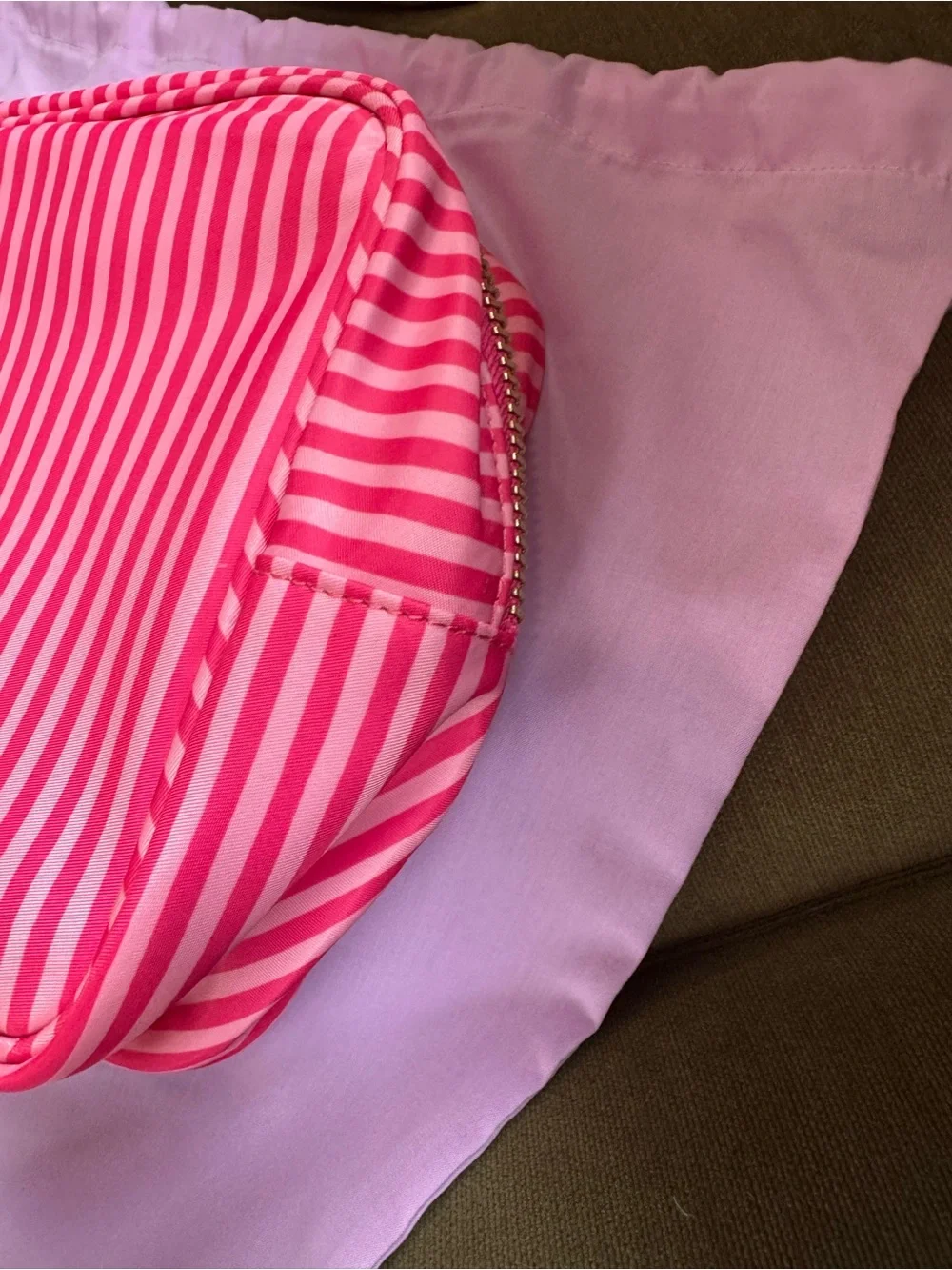 Stoney Clover Lane Pink Striped Cosmetic Case Eloise at the plaza